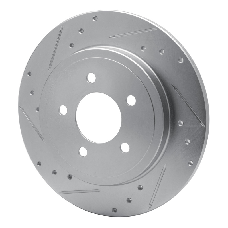 Ford Escape Brake Rotor (1) - Rear Left - R1 Concepts - Drilled & Slotted - Silver - `05-`08
